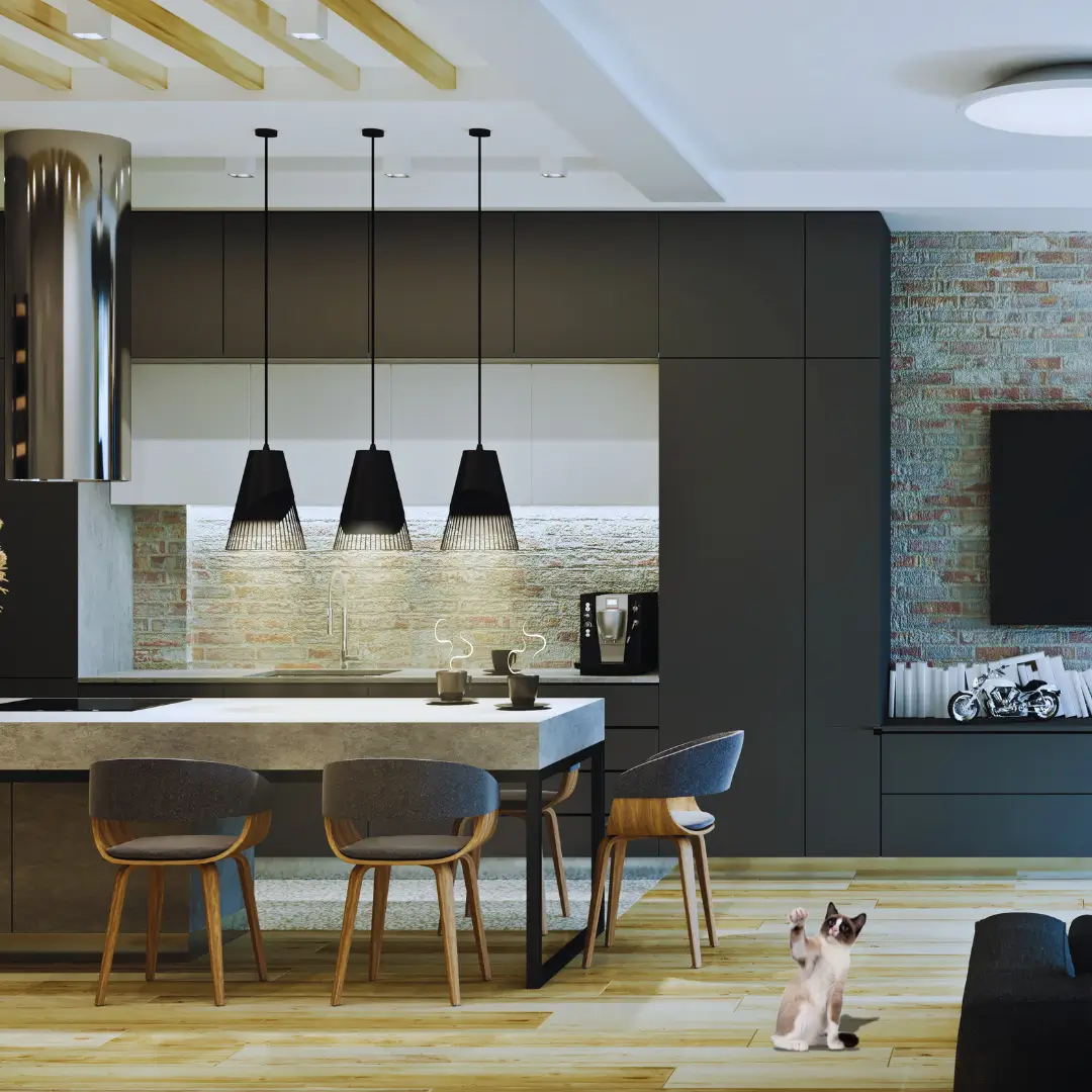 Salón y cocina integrados tras reforma